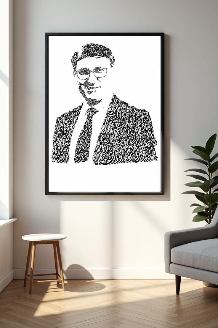 Custom Arabic Calligraphy Portrait | Unique Islamic Calligraphy Face Art